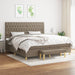 Pat box spring cu saltea, gri taupe, 200x200 cm, textil - WALTI WALTI
