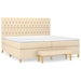 Pat box spring cu saltea, crem, 200x200 cm, textil - WALTI WALTI