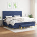 Pat box spring cu saltea, albastru, 200x200 cm, textil - WALTI WALTI