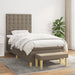 Pat box spring cu saltea, gri taupe, 80x200 cm, textil - WALTI WALTI