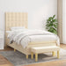 Pat box spring cu saltea, crem, 80x200 cm, textil - WALTI WALTI