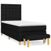 Pat box spring cu saltea, negru, 90x200 cm, textil - WALTI WALTI