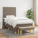 Pat box spring cu saltea, gri taupe, 90x200 cm, textil - WALTI WALTI