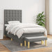 Pat box spring cu saltea, gri închis, 100x200 cm, textil - WALTI WALTI