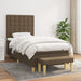 Pat box spring cu saltea, maro închis, 100x200 cm, textil - WALTI WALTI