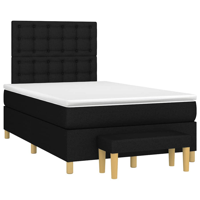 Pat box spring cu saltea, negru, 120x200 cm, textil - WALTI WALTI