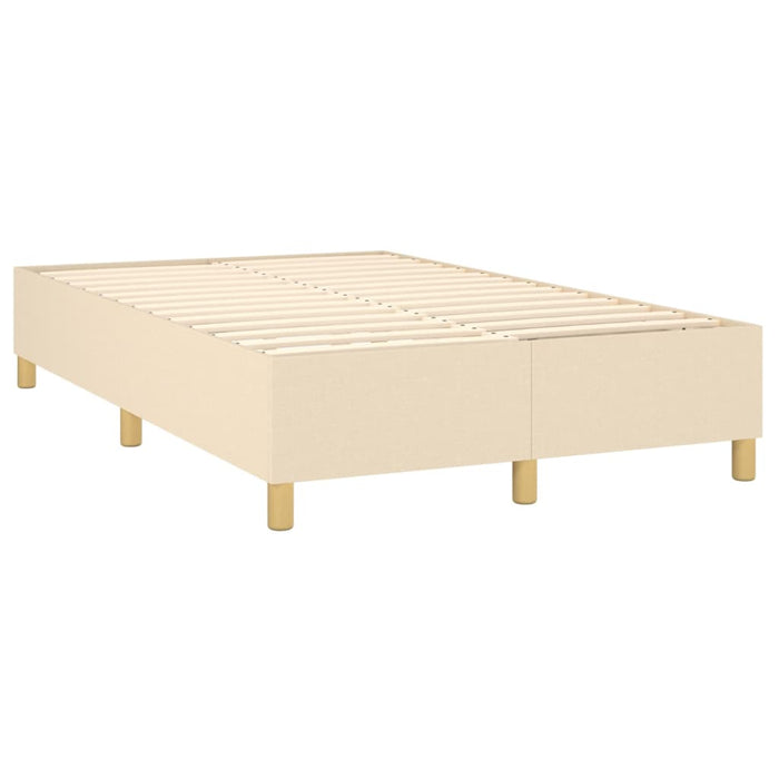 Pat box spring cu saltea, crem, 120x200 cm, textil WALTI