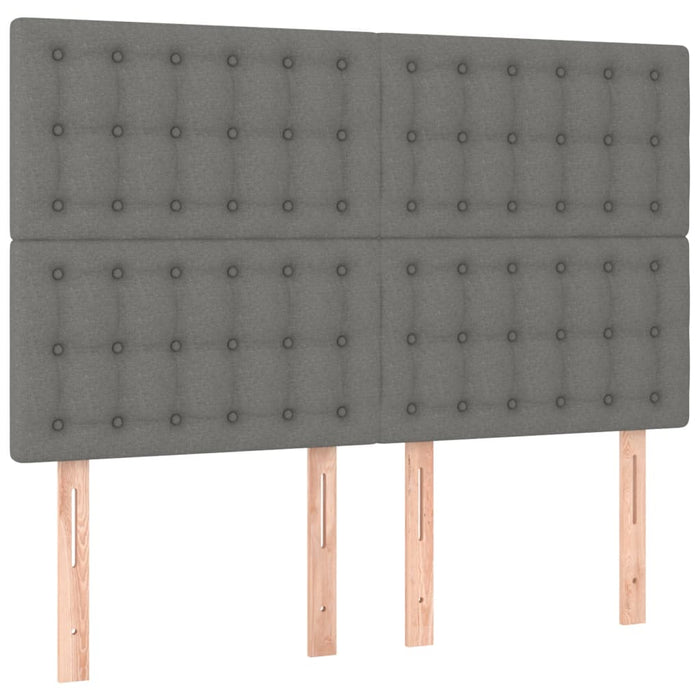 Pat box spring cu saltea, gri închis, 140x200 cm, textil - WALTI WALTI