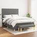 Pat box spring cu saltea, gri închis, 140x200 cm, textil - WALTI WALTI