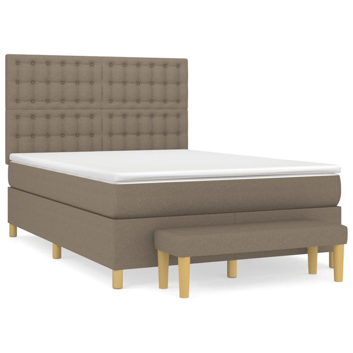 Pat continental cu saltea gri taupe 140x200 cm material textil - WALTI WALTI