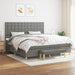 Pat box spring cu saltea, gri închis, 200x200 cm, textil - WALTI WALTI