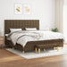 Pat box spring cu saltea, maro închis, 200x200 cm, textil - WALTI WALTI