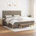 Pat box spring cu saltea, gri taupe, 200x200 cm, textil - WALTI WALTI