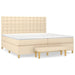 Pat box spring cu saltea, crem, 200x200 cm, textil - WALTI WALTI