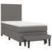 Pat box spring cu saltea, gri, 90x190 cm, piele ecologică - WALTI WALTI