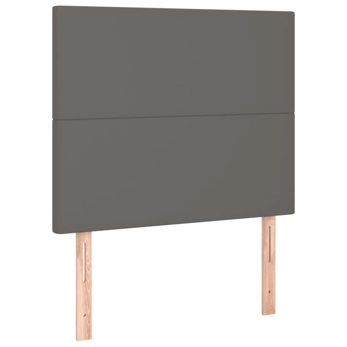 Pat box spring cu saltea, gri, 90x200 cm, piele ecologică - WALTI WALTI