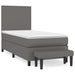Pat box spring cu saltea, gri, 100x200 cm, piele ecologică - WALTI WALTI
