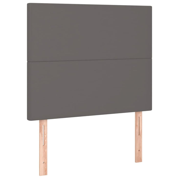 Pat box spring cu saltea, gri, 100x200 cm, piele ecologică - WALTI WALTI