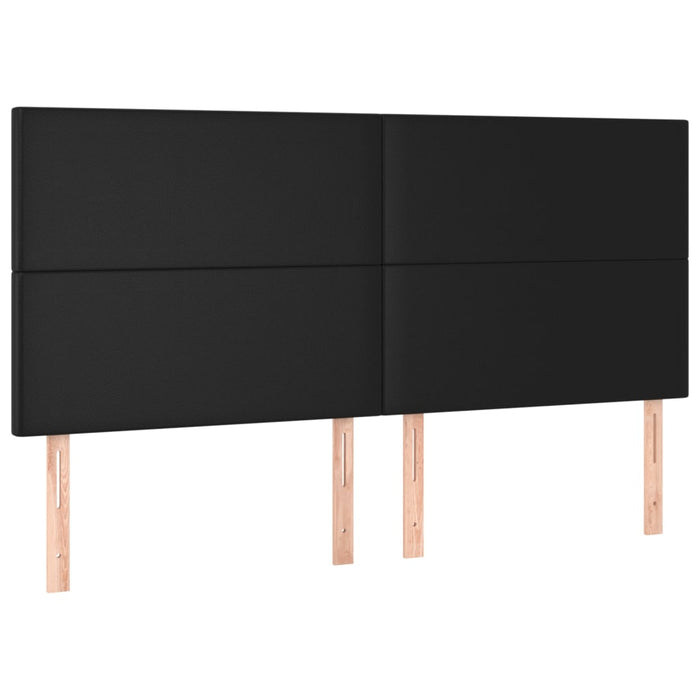 Pat box spring cu saltea, negru, 160x200 cm, piele ecologică WALTI