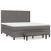 Pat box spring cu saltea, gri, 160x200 cm, piele ecologică - WALTI WALTI