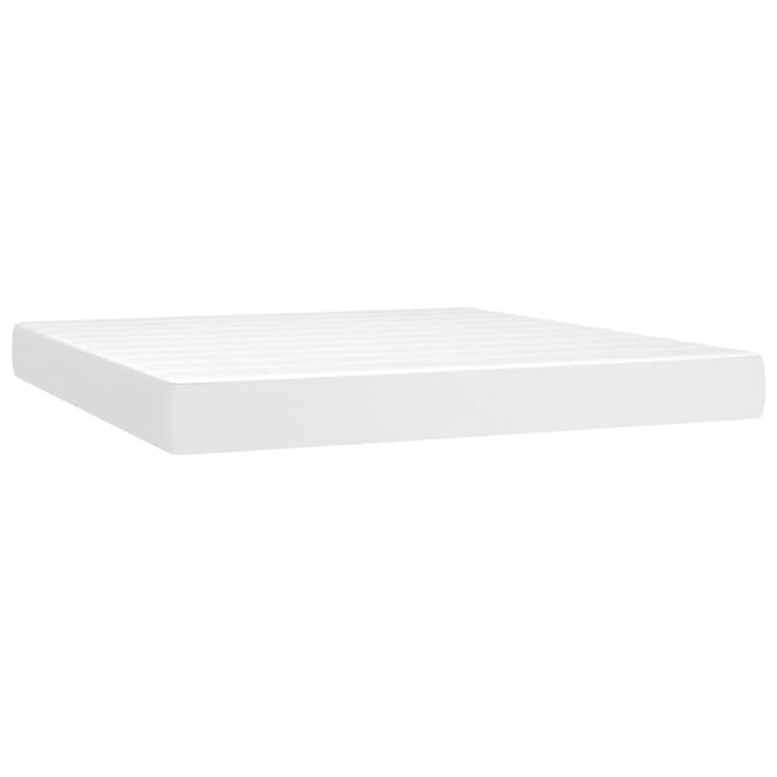 Pat box spring cu saltea, alb, 180x200 cm, piele ecologică - WALTI WALTI