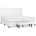 Pat box spring cu saltea, alb, 200x200 cm, piele ecologică - WALTI WALTI