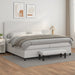 Pat box spring cu saltea, alb, 200x200 cm, piele ecologică - WALTI WALTI