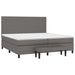 Pat box spring cu saltea, gri, 200x200 cm, piele ecologică - WALTI WALTI