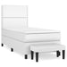 Pat box spring cu saltea, alb, 100x200 cm, piele ecologică - WALTI WALTI