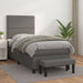 Pat box spring cu saltea, gri, 100x200 cm, piele ecologică - WALTI WALTI