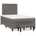 Pat box spring cu saltea, gri, 120x200 cm, piele ecologică - WALTI WALTI