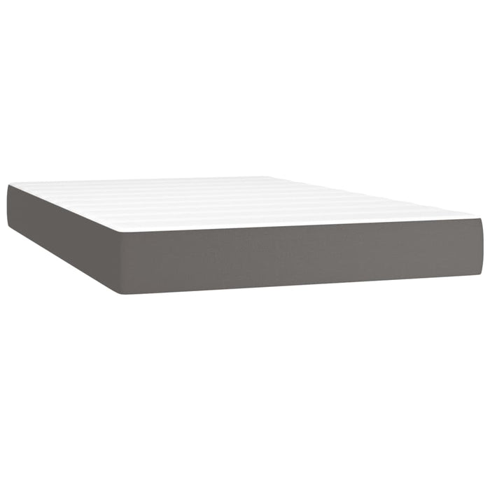 Pat box spring cu saltea, gri, 120x200 cm, piele ecologică - WALTI WALTI
