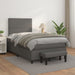 Pat box spring cu saltea, gri, 120x200 cm, piele ecologică - WALTI WALTI