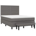 Pat box spring cu saltea, gri, 140x190 cm, piele ecologică - WALTI WALTI