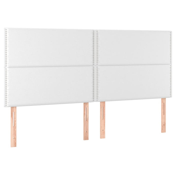 Pat box spring cu saltea, alb, 200x200 cm, piele ecologică - WALTI WALTI