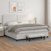 Pat box spring cu saltea, alb, 200x200 cm, piele ecologică - WALTI WALTI