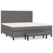Pat box spring cu saltea, gri, 200x200 cm, piele ecologică - WALTI WALTI