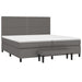 Pat box spring cu saltea, gri, 200x200 cm, piele ecologică - WALTI WALTI