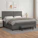 Pat box spring cu saltea, gri, 200x200 cm, piele ecologică - WALTI WALTI