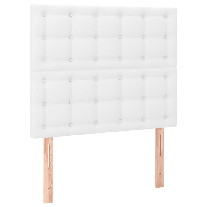 Pat box spring cu saltea, alb, 100x200 cm, piele ecologică - WALTI WALTI