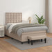 Pat box spring cu saltea, cappuccino, 120x200cm piele ecologică - WALTI WALTI