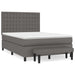 Pat box spring cu saltea, gri, 140x190 cm, piele ecologică - WALTI WALTI