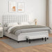 Pat box spring cu saltea, alb, 160x200 cm, piele ecologică - WALTI WALTI