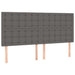 Pat box spring cu saltea, gri, 180x200 cm, piele ecologică - WALTI WALTI