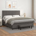 Pat box spring cu saltea, gri, 180x200 cm, piele ecologică - WALTI WALTI