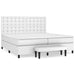 Pat box spring cu saltea, alb, 200x200 cm, piele ecologică - WALTI WALTI
