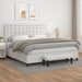 Pat box spring cu saltea, alb, 200x200 cm, piele ecologică - WALTI WALTI