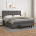 Pat box spring cu saltea, gri, 200x200 cm, piele ecologică - WALTI WALTI