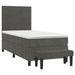 Pat box spring cu saltea, gri închis, 90x190 cm, catifea - WALTI WALTI