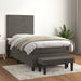 Pat box spring cu saltea, gri închis, 90x190 cm, catifea - WALTI WALTI